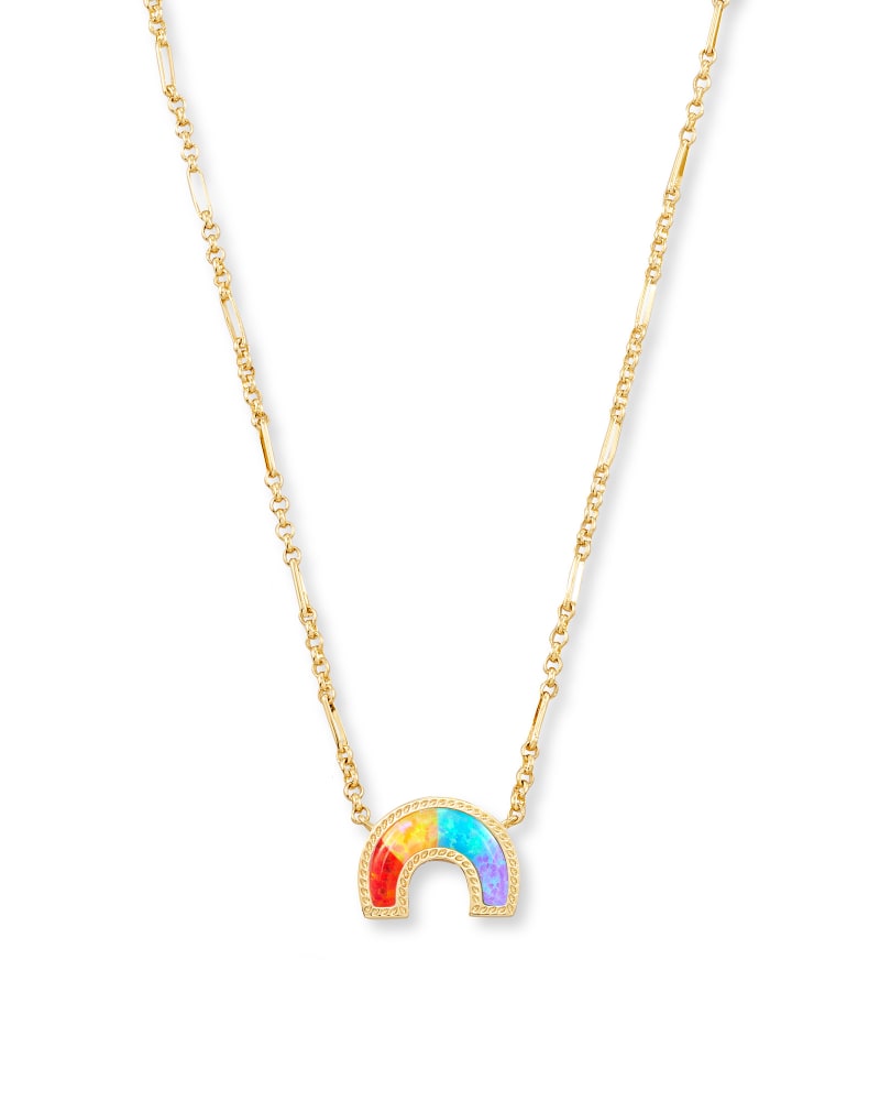 Rainbow Gold Pendant Necklace in Primary Mix | Kendra Scott